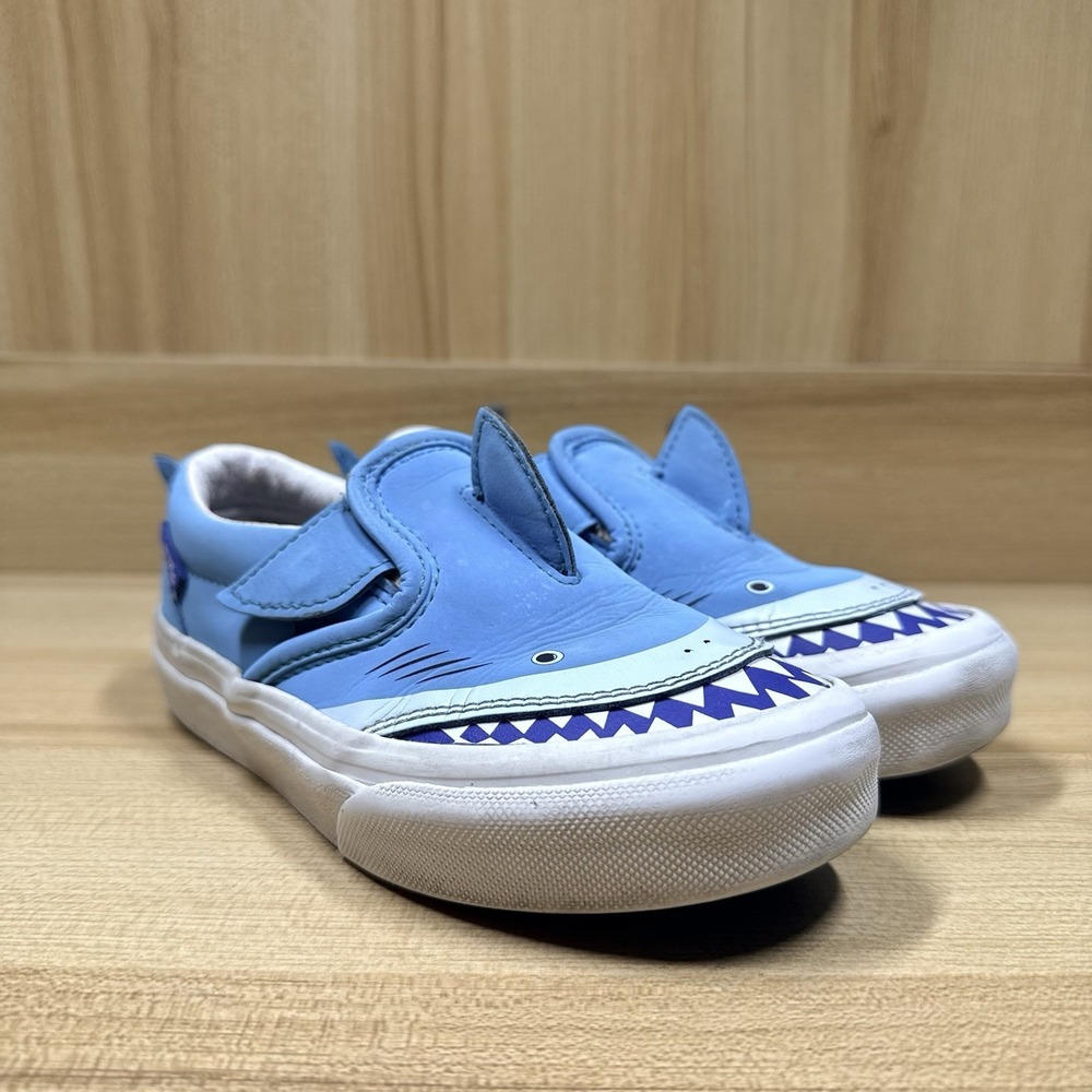 VANS Classic Slip-On Shark Blue Kids Unisex Shoes Sneakers Size 12